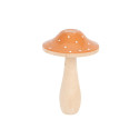 Champignon en bois "pêche" - 12 cm