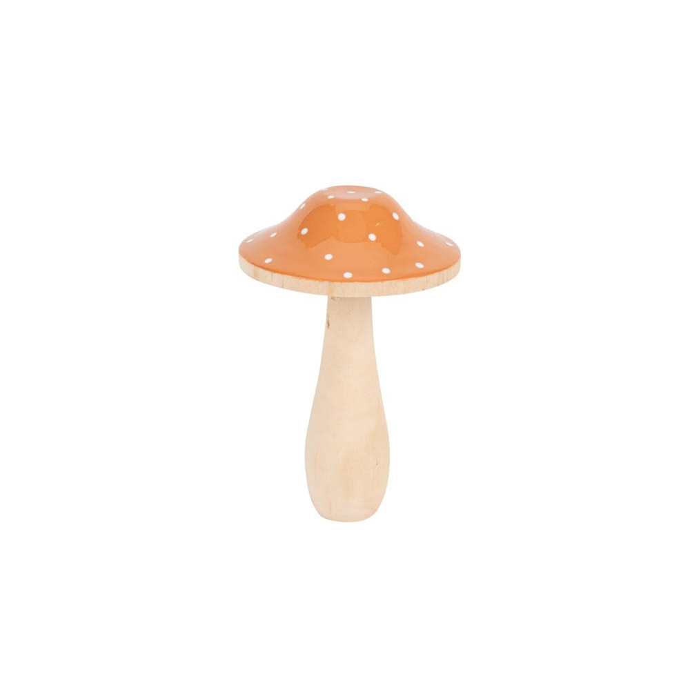 Champignon en bois "pêche" - 12 cm