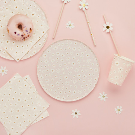 8 assiettes "marguerite...