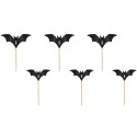 6 Cake topper Chauves -souris - noir