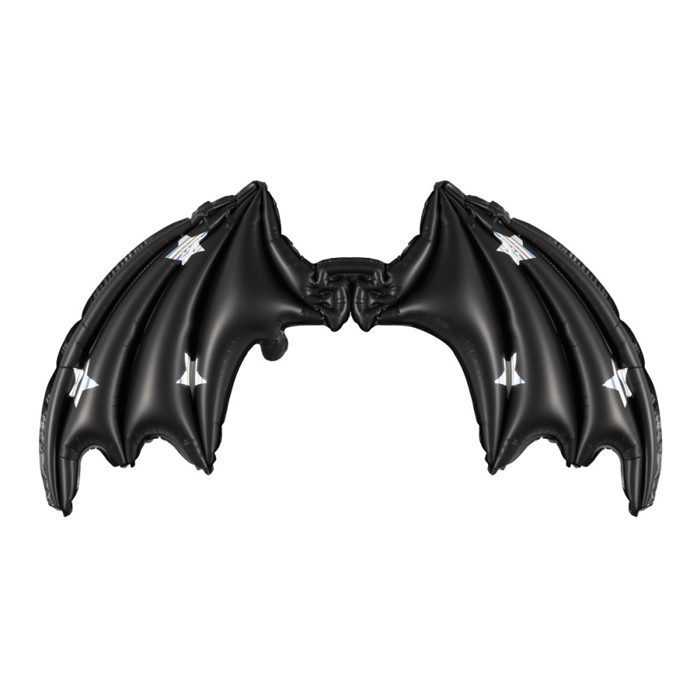 Ballon mylar Ailes de Chauve -souris - noir mat avec étoiles