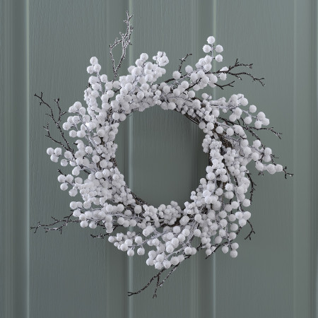 Couronne de Noël enneigée