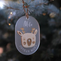 Décoration de sapin en plexiglas personnalisable "renne de Noël"
