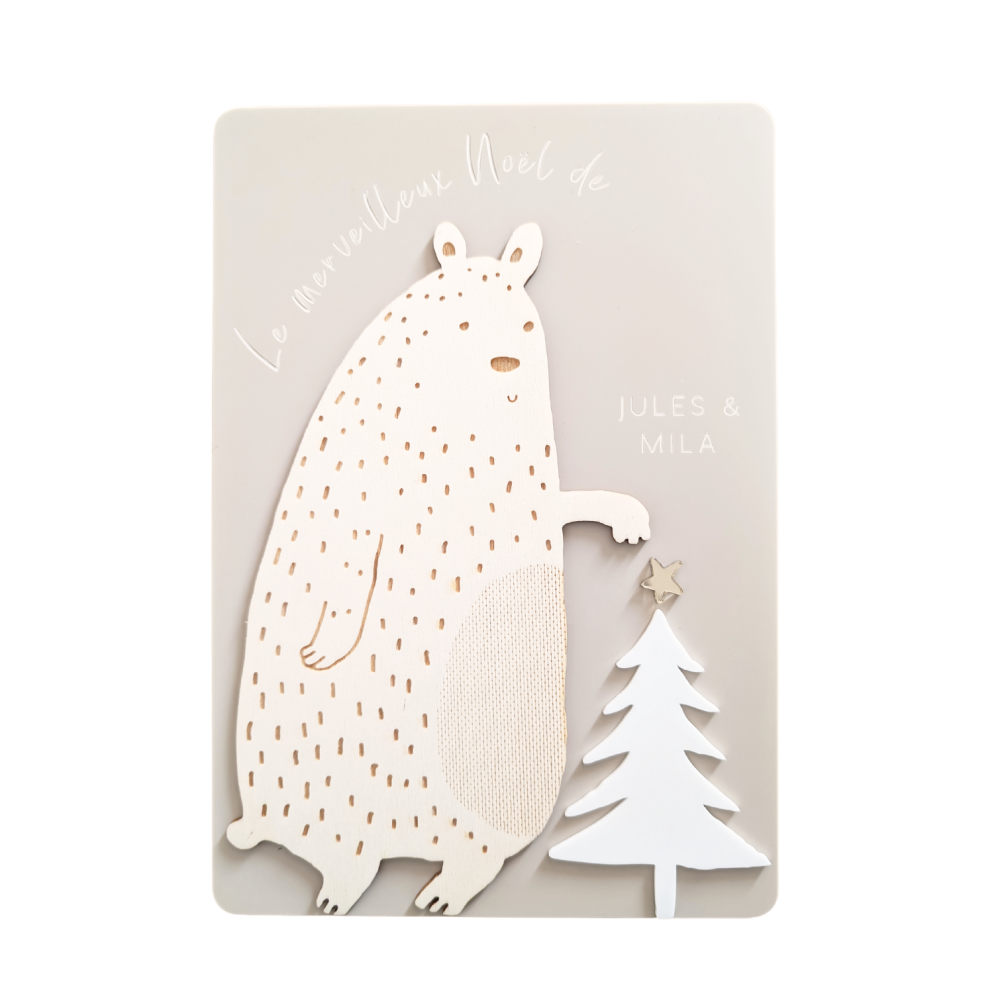 Pancarte en plexiglas personnalisable "Monsieur l'ours"