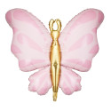 Ballon mylar rose pastel "papillon" - 69 cm
