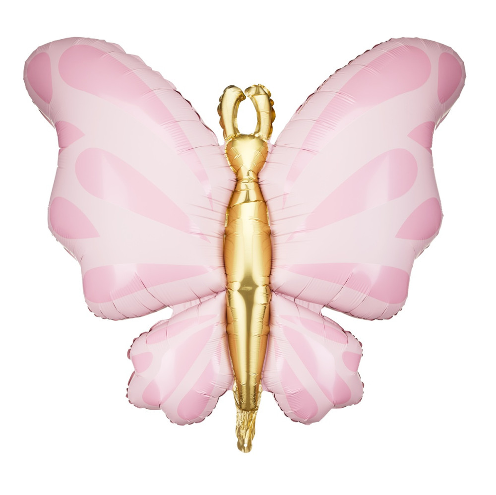 Ballon mylar rose pastel "papillon" - 69 cm