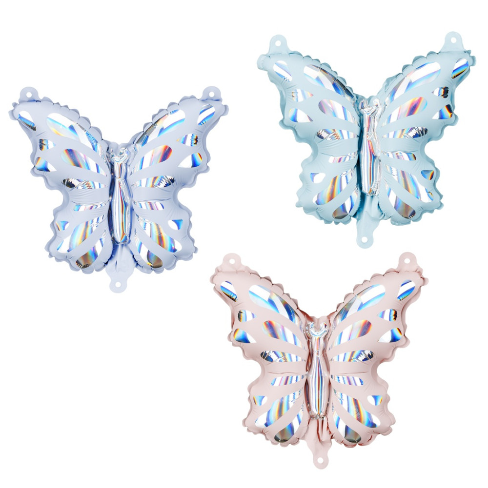 3 Ballons mylar Papillons pour guirlande