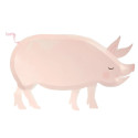 12 assiettes "cochon à la ferme" - 26 cm