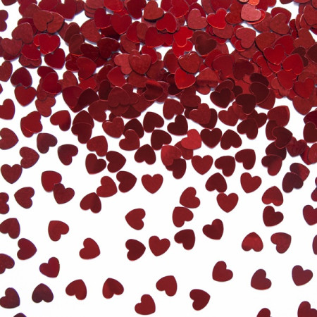 Confettis coeurs - rouges