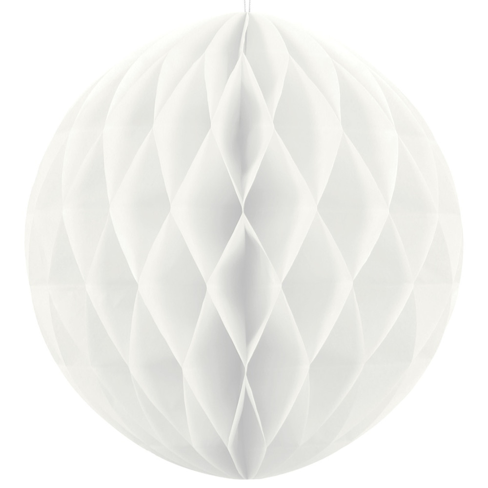 Boule alvéolée blanche -  40 cm