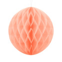 Boule de papier alvéolé - pêche clair - 30cm