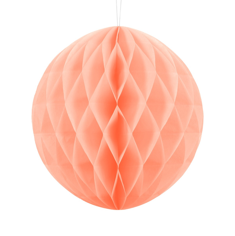 Boule de papier alvéolé - pêche clair - 30cm