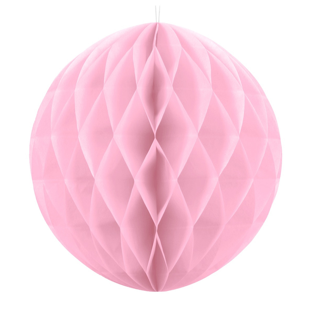 Boule alvéolée rose pastel -  30 cm