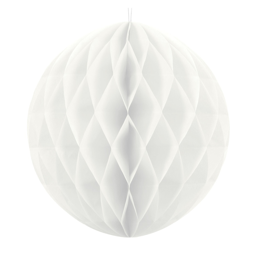 Boule alvéolée blanche - 30 cm