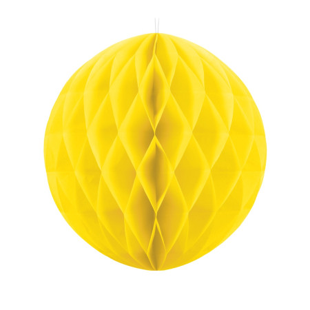 Boule alvéolée jaune -  20 cm