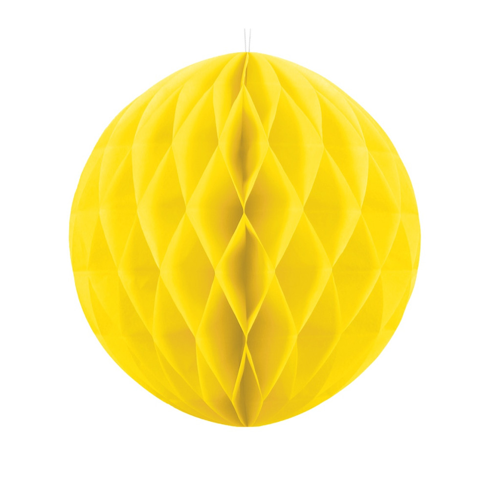 Boule alvéolée jaune -  20 cm