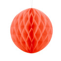 Boule alvéolée orange corail -  20 cm