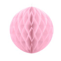 Boule alvéolée rose pastel -  20 cm