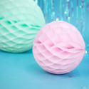 Boule alvéolée rose pastel -  20 cm