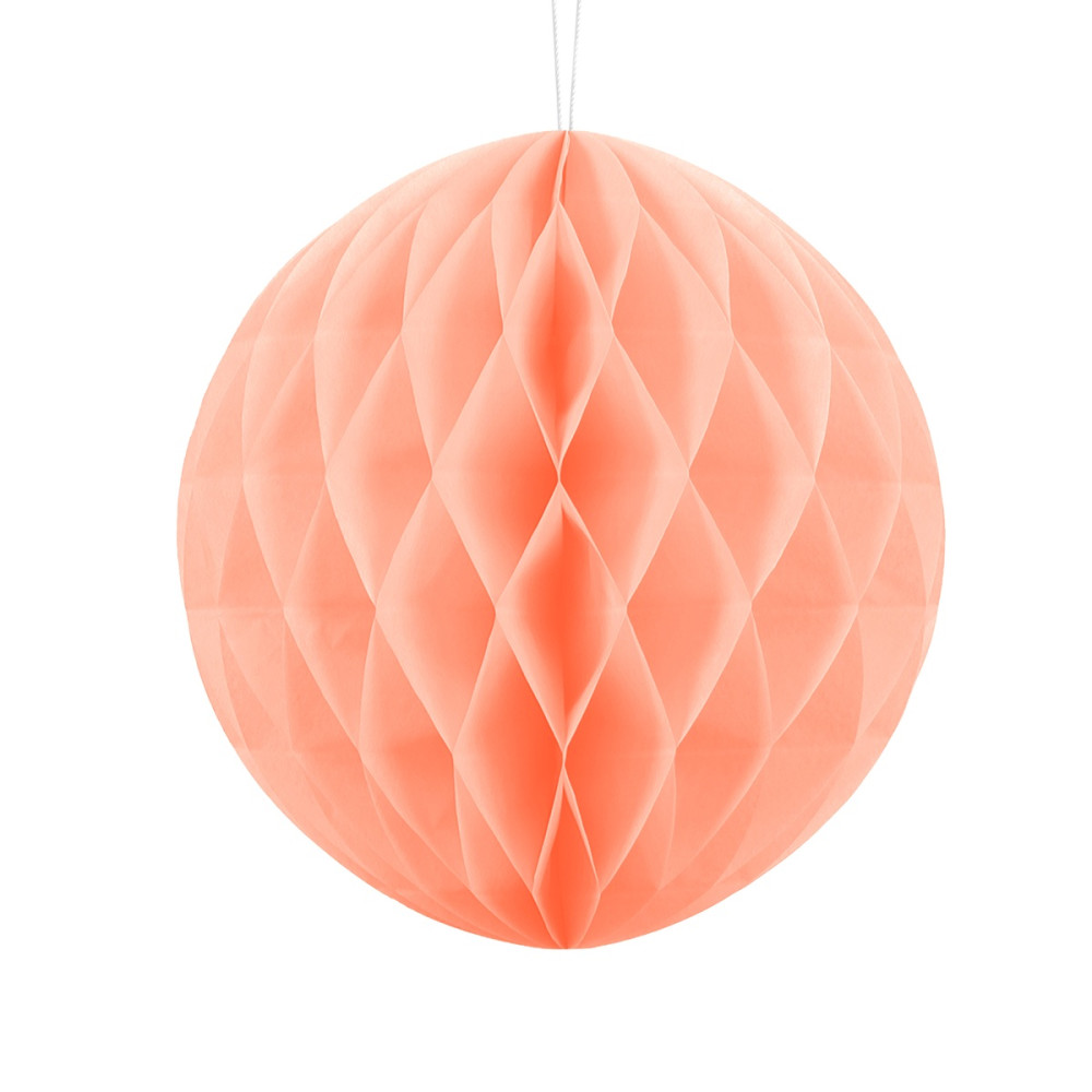 Boule de papier alvéolé - pêche clair - 20cm