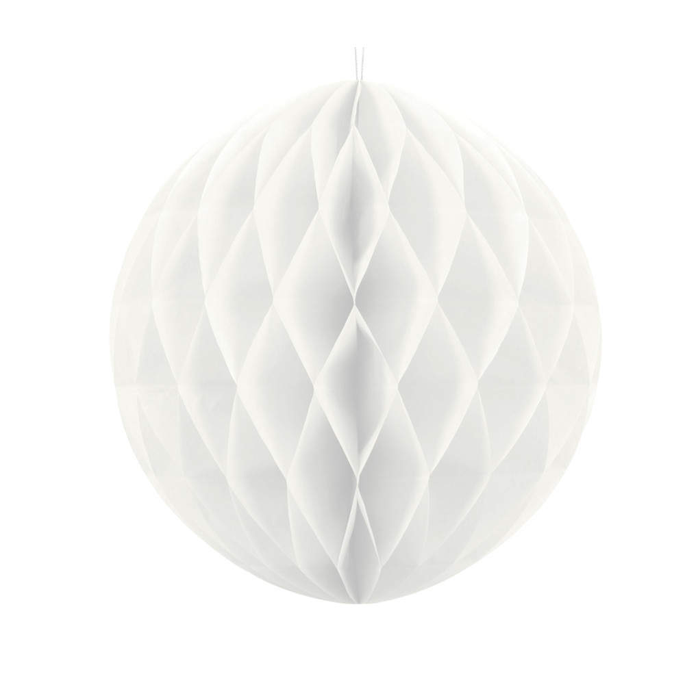 Boule alvéolée blanche - 20 cm