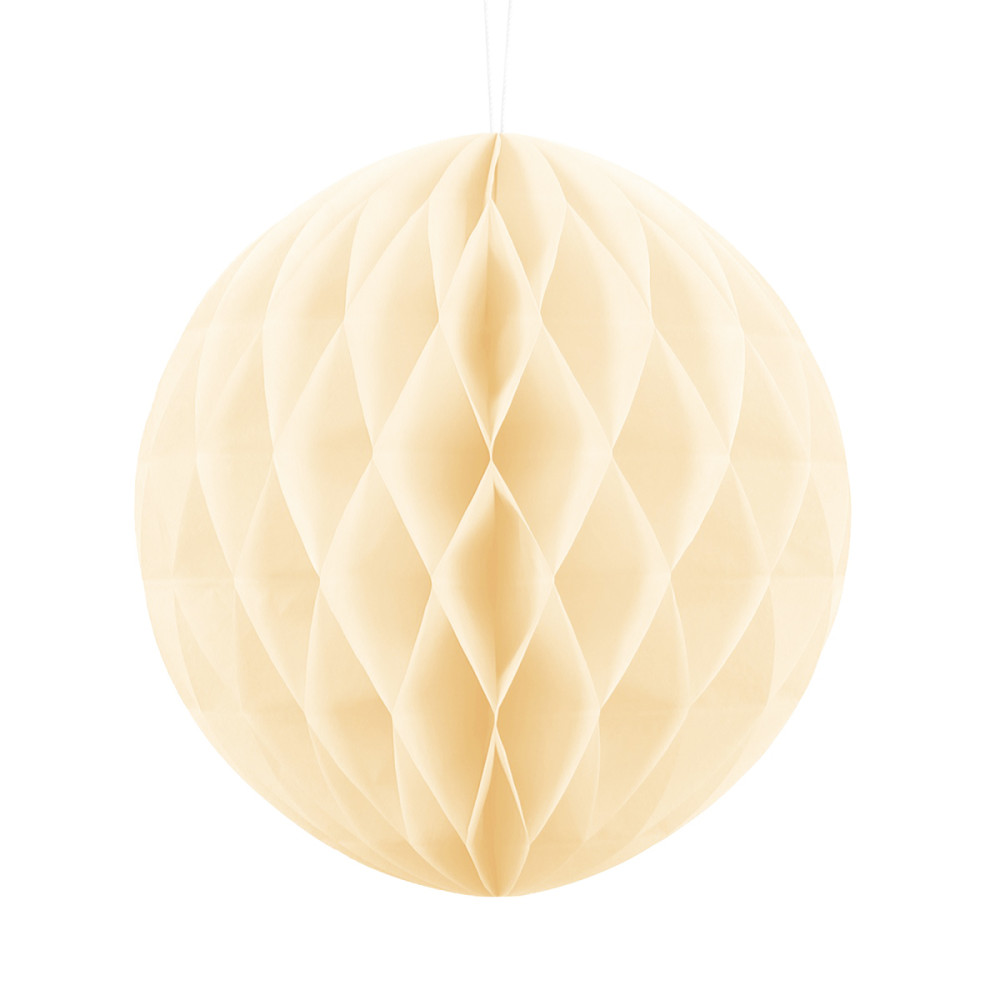 Boule de papier alvéolé - crème clair - 20cm