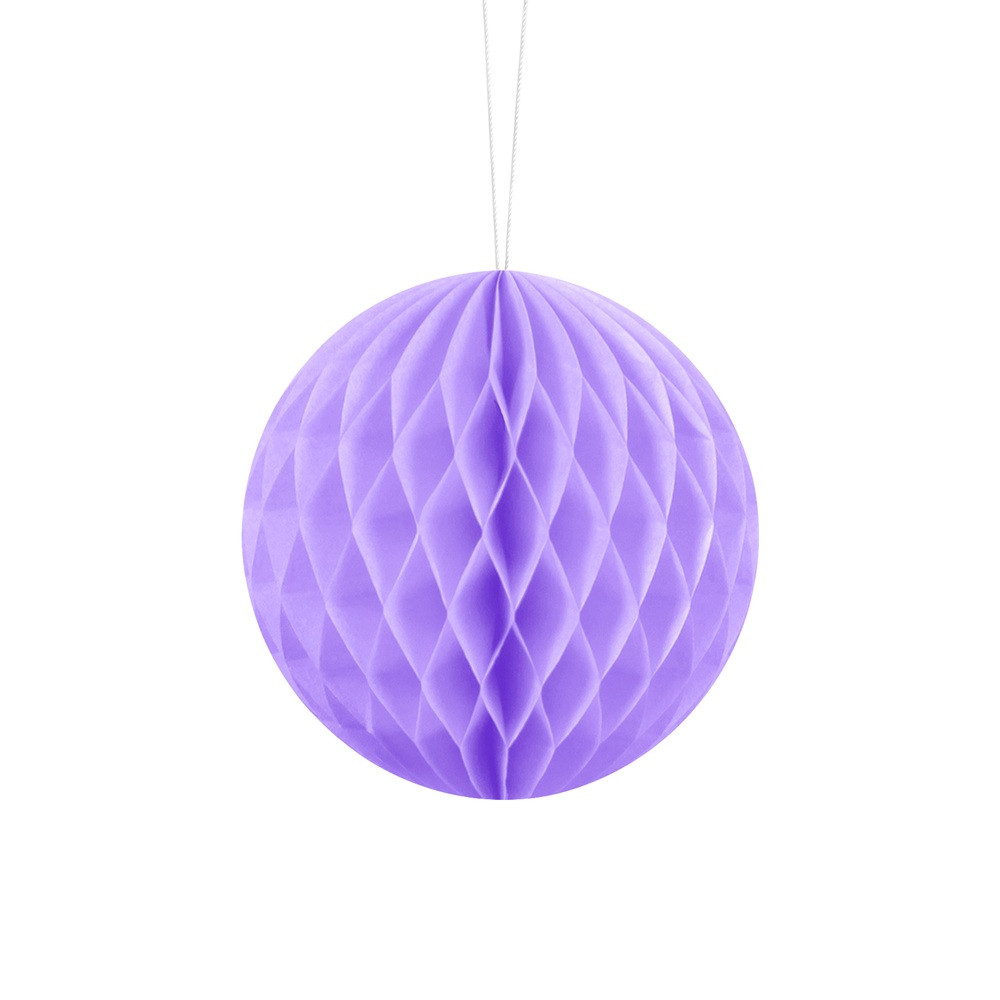 Boule de papier alvéolé - lilas - 10cm