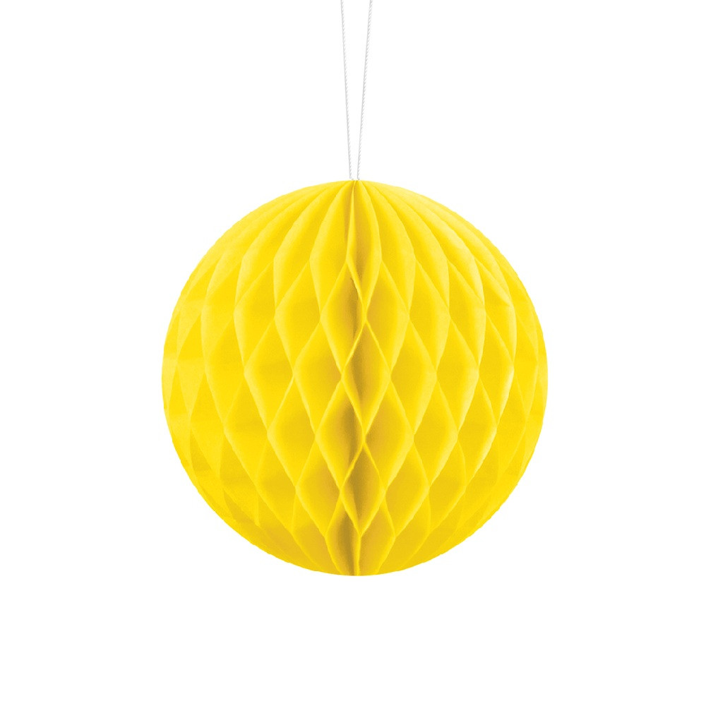 Boule alvéolée jaune -  10 cm