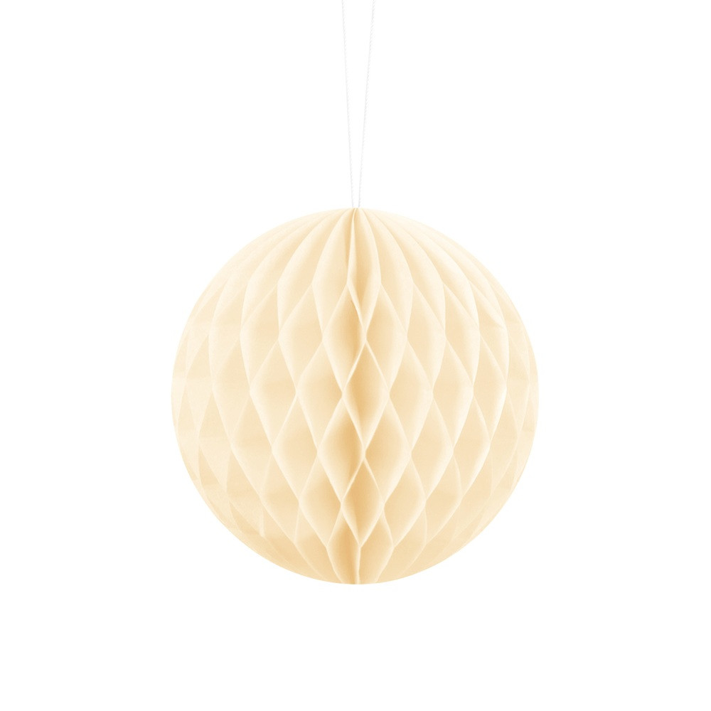 Boule alvéolée crème -  10 cm