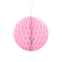 Boule alvéolée rose pastel -  10 cm