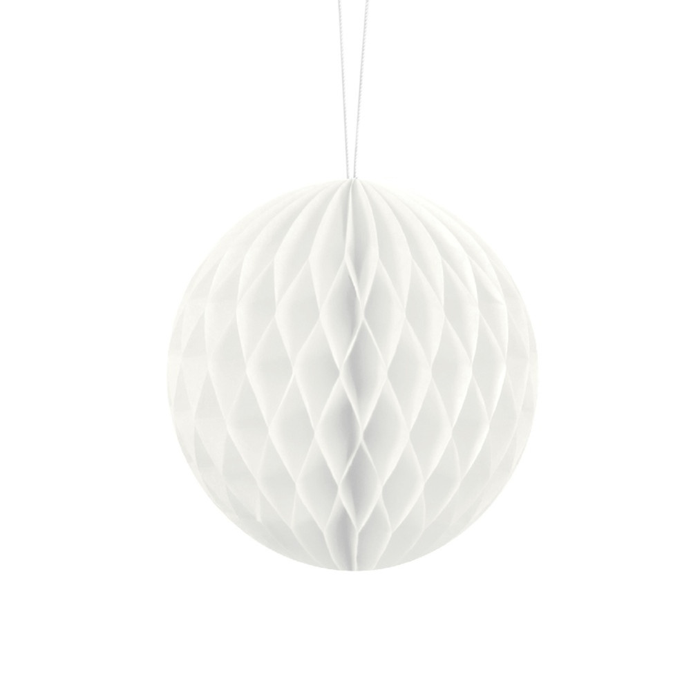 Boule alvéolée blanche - 10 cm