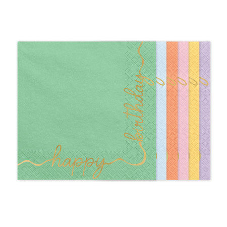 12 Serviettes Happy Birthday