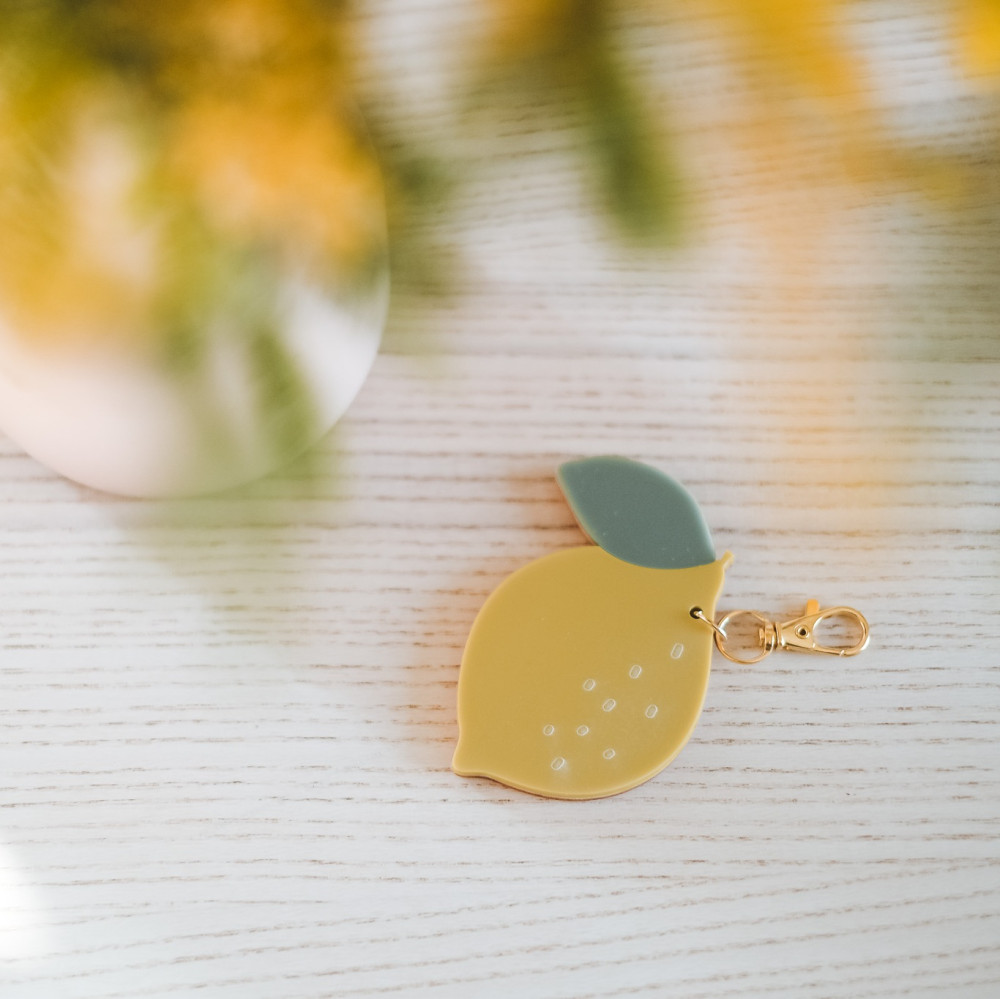 Porte-clés citron "Le jardin de Mamie"