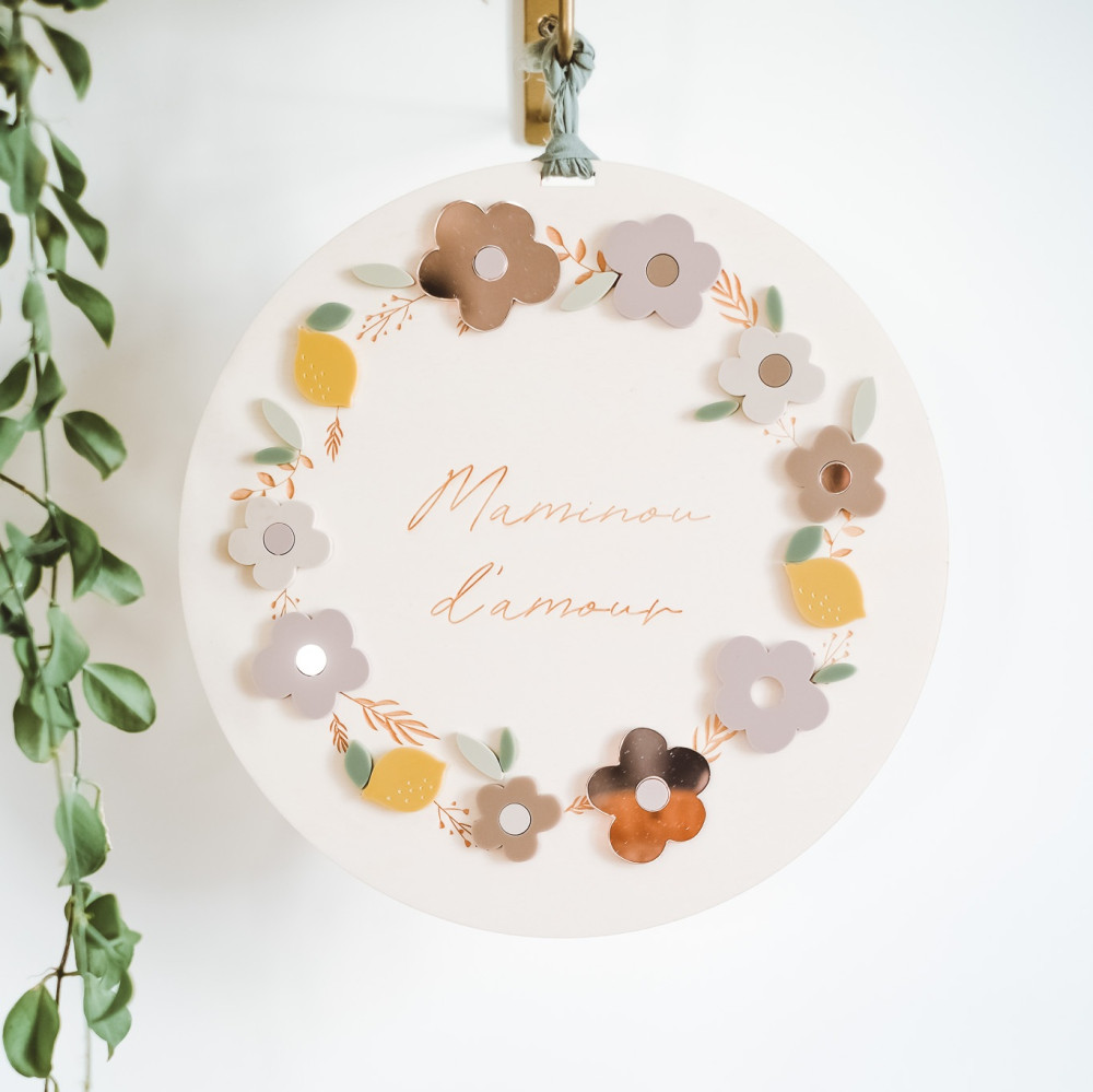 Kit panneau rond DIY personnalisable "Le jardin de Mamie"