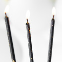 8 bougies longues "black and gold"