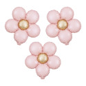 3 ballons mylar "marguerite rose" - 45 cm