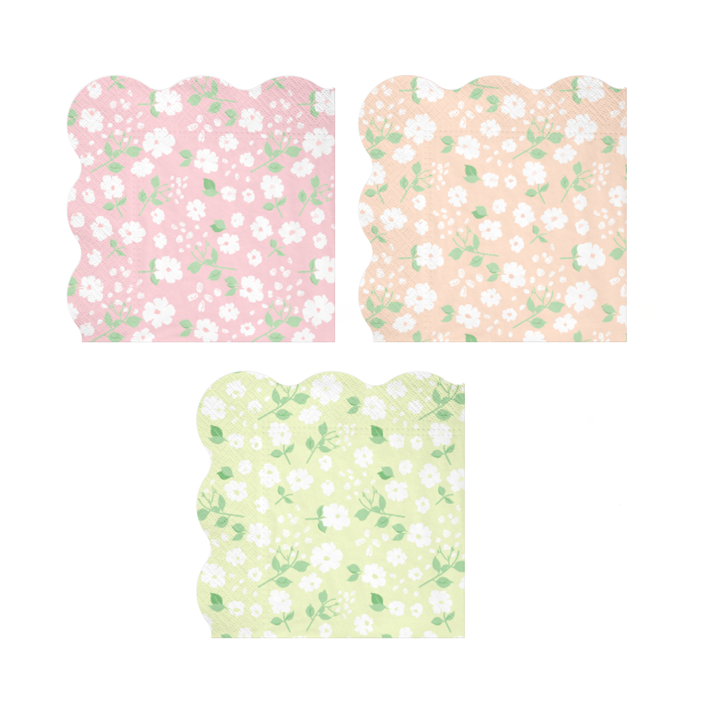 12 serviettes "liberty pastel" - 12 cm