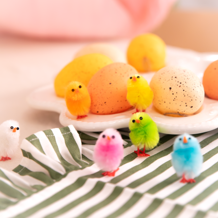 6 mini poussins pastel -...