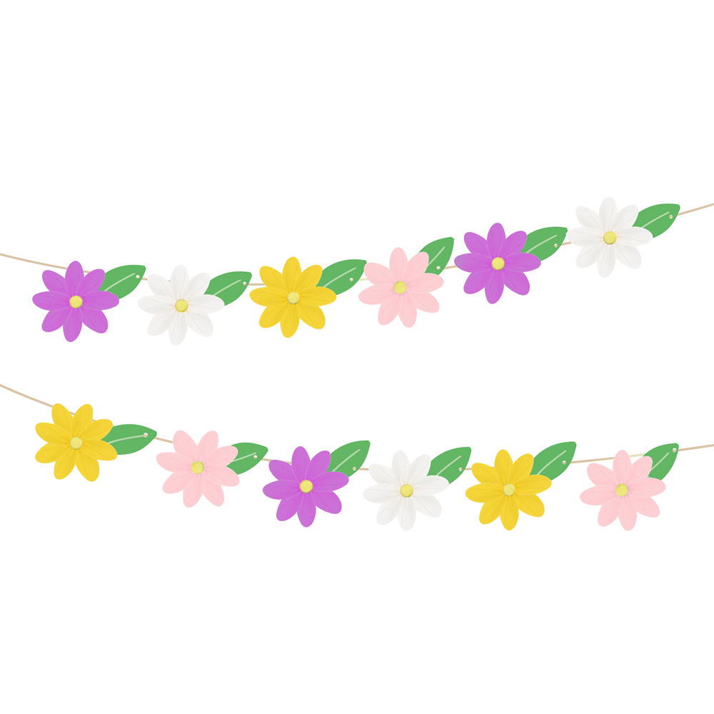 Guirlande de fleurs pastel - 2m40