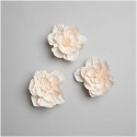 3 fleurs papier crépon "pêche nude" - Taille S