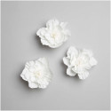 3 fleurs papier crépon "blanc" - Taille S