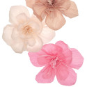 Lot de 8 fleurs papier crépon "nuances de roses" - Taille M