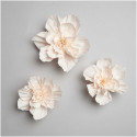 3 fleurs papier crépon "pêche nude" - Taille L
