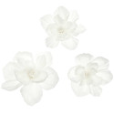 3 fleurs papier crépon "blanc" - Taille L