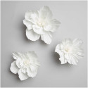 3 fleurs papier crépon "blanc" - Taille L