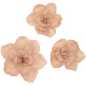 3 fleurs papier crépon "terracotta" - Taille L