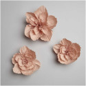 3 fleurs papier crépon "terracotta" - Taille L