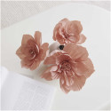 3 fleurs papier crépon "terracotta" - Taille L