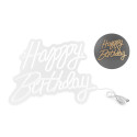 Néon LED - Happy Birthday - blanc