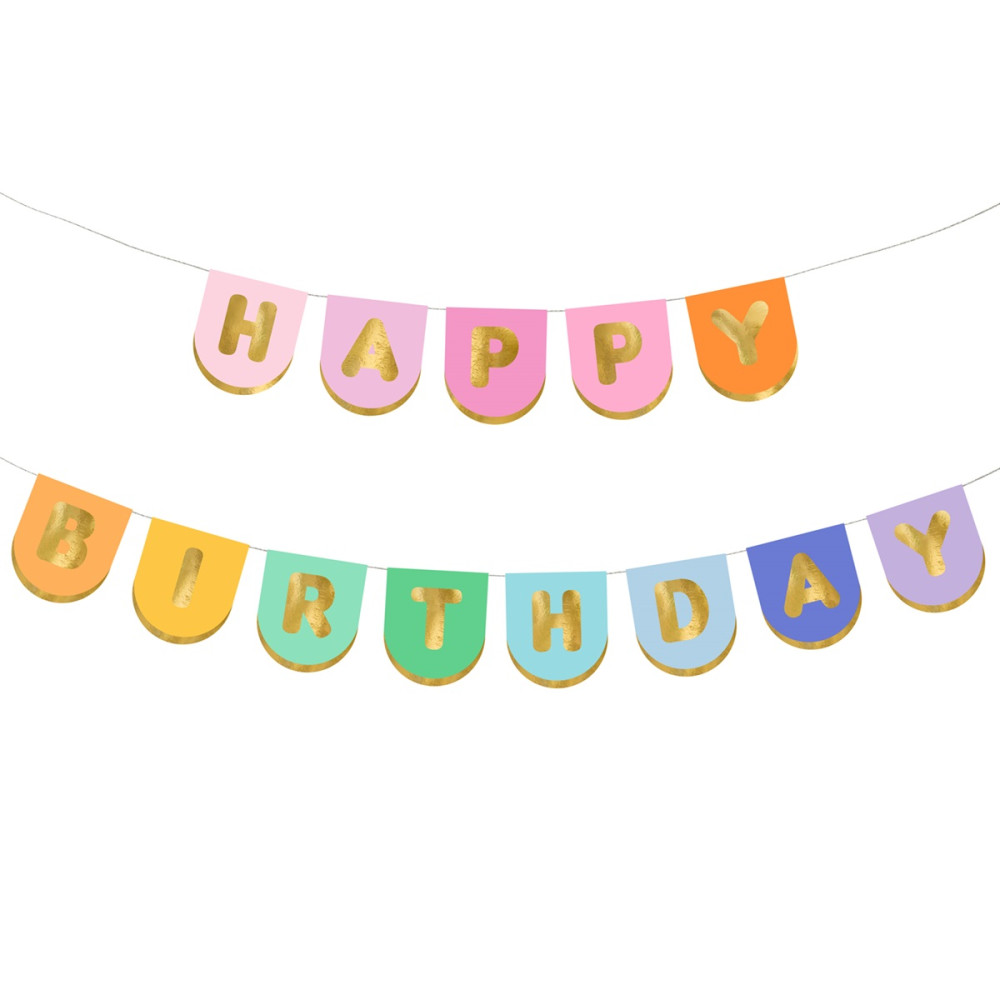 Guirlande "Happy Birthday" - color party